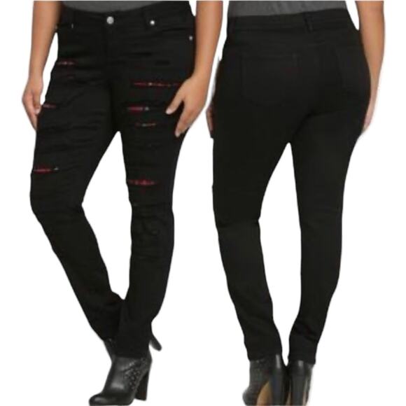 Torrid Premium Skinny Jeans 5 Working Pocket Belt Loops Size 26R Black - Picture 2 of 15